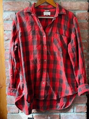 Ralph Lauren Red and Black Plaid Button-Down Shirt
